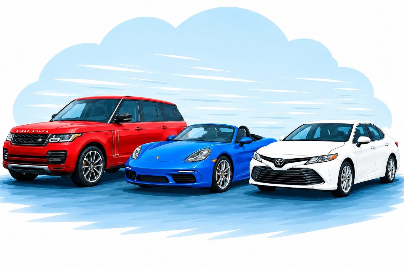 Multiple cars ready for washing